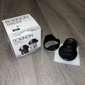 Rokinon 12mm F2.0 NCS CS Ultra Wide Angle Lens Sony E-Mount (NEX) in Black